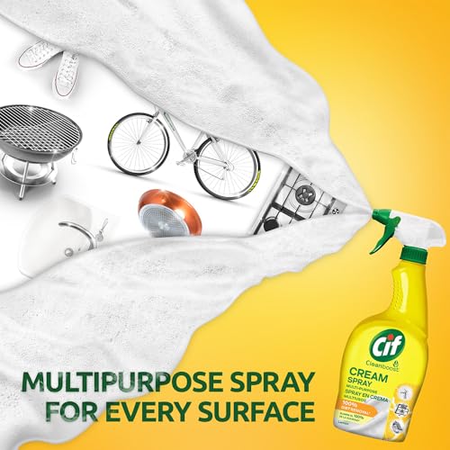 Image of Cif Cleanboost Cream Spray Lemon Multipurpose Surface Cleaner | 100% Dirt Removal | Fresh Lemon Fragrance | 650 ML