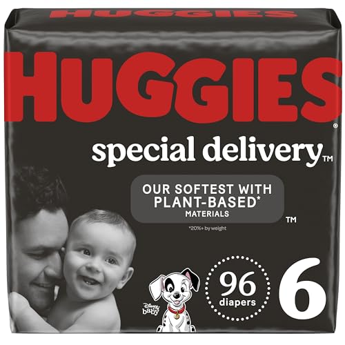 Huggies Special Delivery Hypoallergenic Baby Diapers Size 6 (35+ lbs), 96 Ct, Fragrance Free, Safe for Sensitive Skin