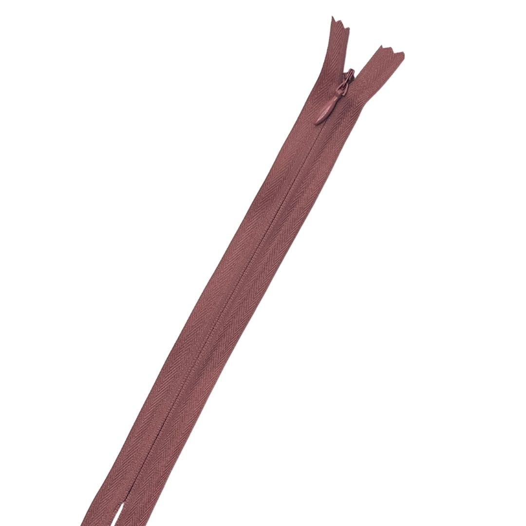 Plush Addict 22" Invisible Zip - Dusky Pink 56cm Concealed Zip For Dressmaking and Skirts - Closed Ended Zipper