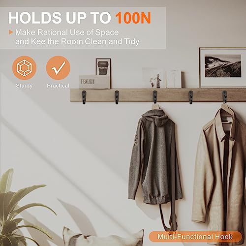 20PCS Wall Hooks for hanging, Metal Wall Hooks for Coats, Coat hooks for Wall, Heavy Duty Single Prong Wall Hooks With 40 Pieces Screws for Hanging Coats,Towel,Backpack,Hat, Dog Leashes,Coffee Mug - Image 2