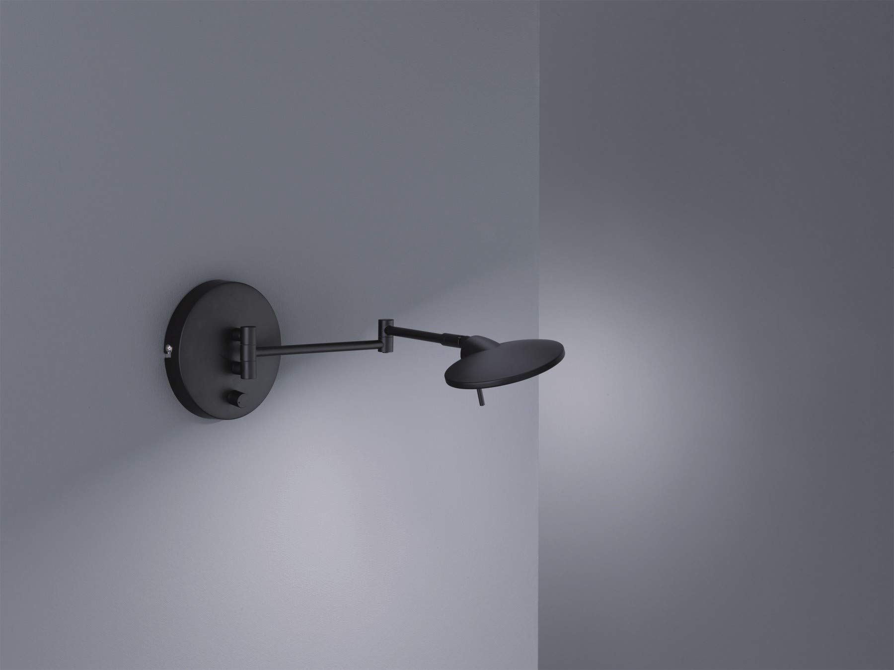 Trio Leuchten Lampa ścienna LED Kazan 274770132, metal, czarny matowy, 8 W, ściemniacz obrotowy