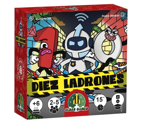 Falomir - Juego Educativo Diez Ladrones | Desarrolla Cálculo Mental | Basado en Números Complementarios del 10 | Ideal para Metodología ABN en Primaria | Dos Niveles de Juego | Edad 6+ | 2-5 Jugadores