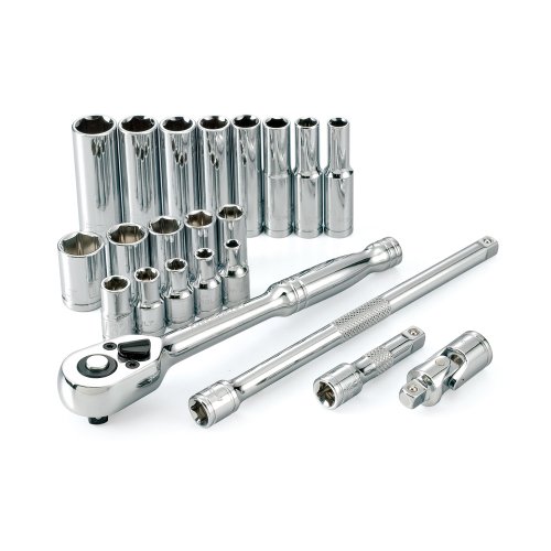 Powerbuilt 940365 1/4" Drive 6-Point SAE Socket Set, 23 Piece