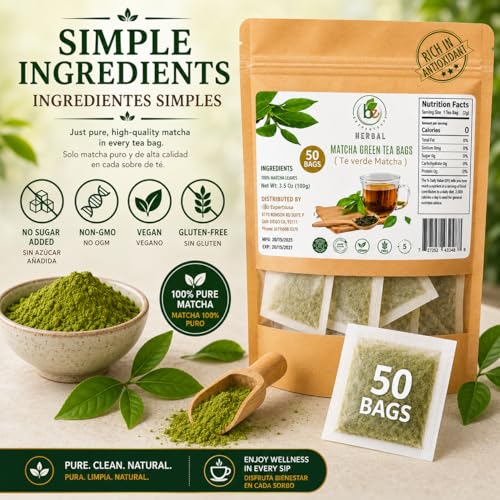 Té verde matcha 50 bolsitas 2 g cada una miniatura 3