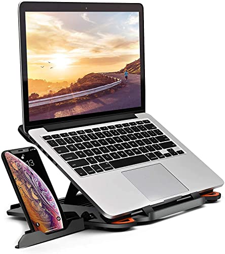 Image of Laptop Stand Adjustable Laptop Computer Stand Multi-Angle Stand Phone Stand Portable Foldable Laptop Riser Notebook Holder Stand Compatible for 10 to 17 inch Laptops Variation (Without Rotation)