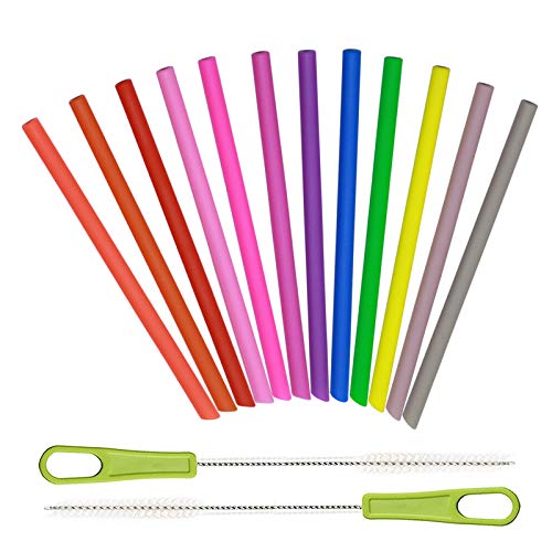 14 Pcs Reusable Silicone Straws 5.5
