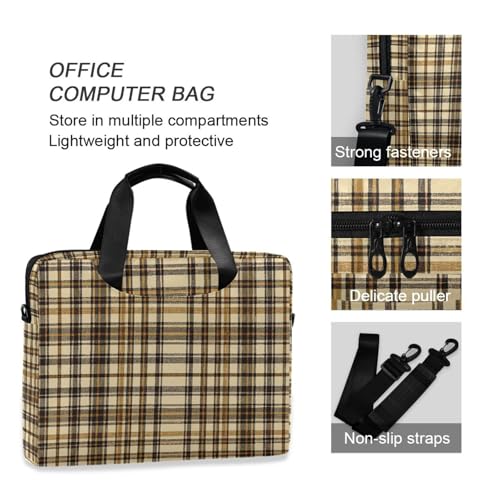 Funda para portátil 15.6 in con correa y asa marrón miniatura 6