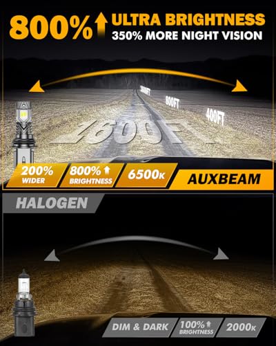 Image of Auxbeam 2026 9004 HB1 Fog Lights White Powersport Lights Offroad 30000LM