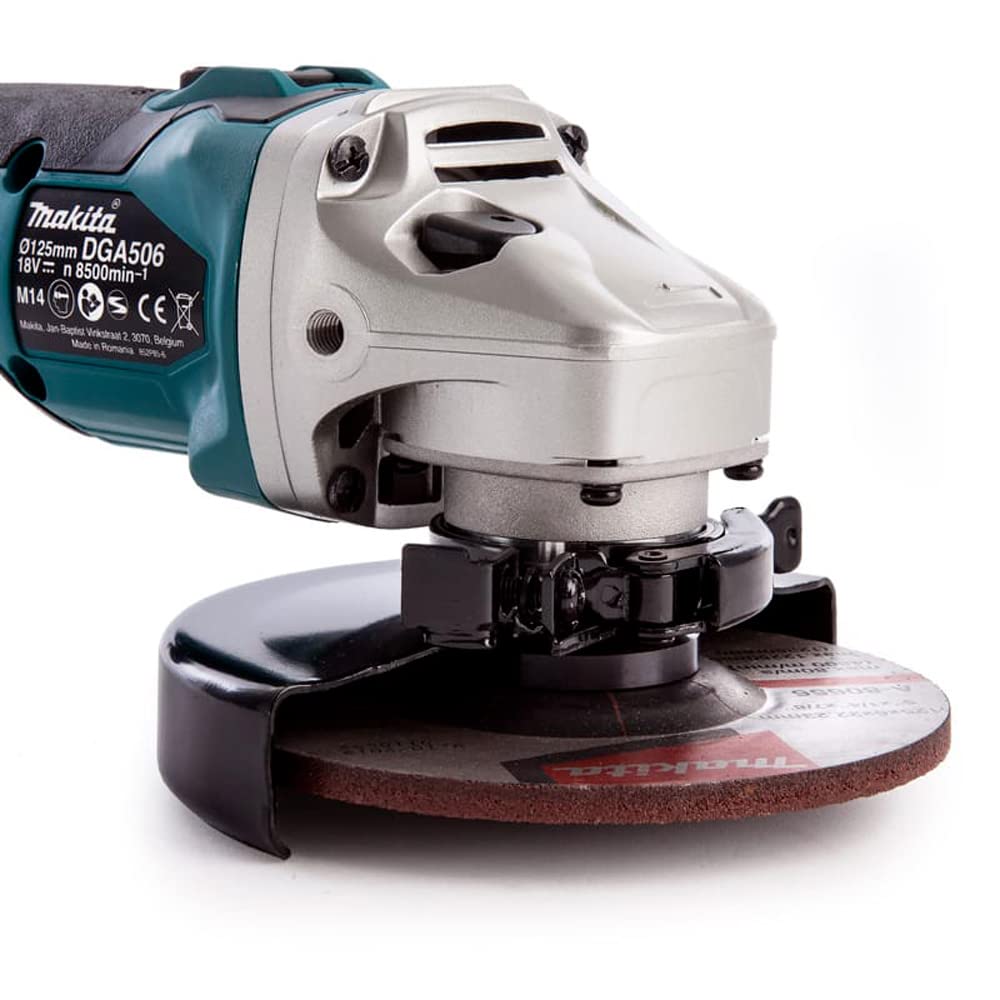 Image secondaire de Makita DGA506ZJX1 Meuleuse d'angle 125mm BL LXT 18V + coffret Makpac + 5 disques à tronçonner B-45733, Bleu