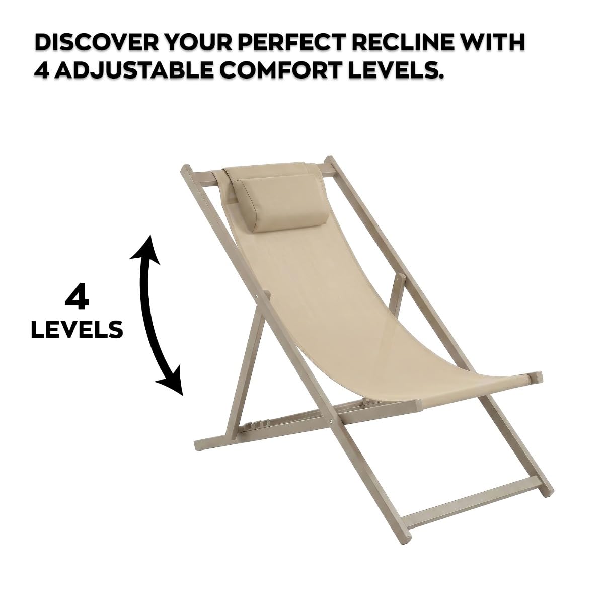 FRANKYSTAR® Mezzaluna - Set di 2 sdraio pieghevoli e regolabile 59x97x104 cm prendisole da esterno giardino spiaggia piscina in alluminio e textilene tortora