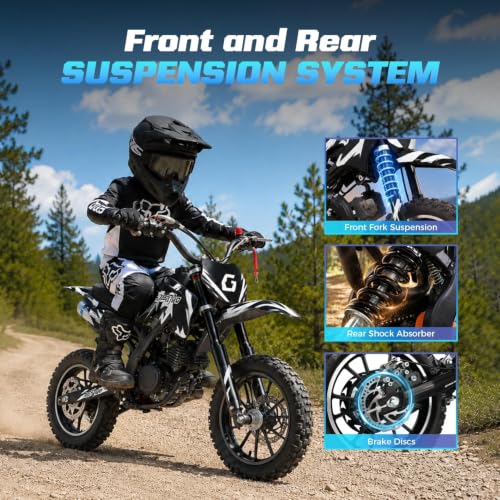 Image of DEETAGO 50cc Dirt Bike for Kids 5-13, 2-Stroke Gas Kids Dirt Bike