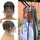 PXCPXC Braided Wig Cap Crochet Wig Cap for Crochet Hair with Baby Hair Full Double Lace Wigs Caps Braided Wig Easy to Handle 68 Sections with Bangs