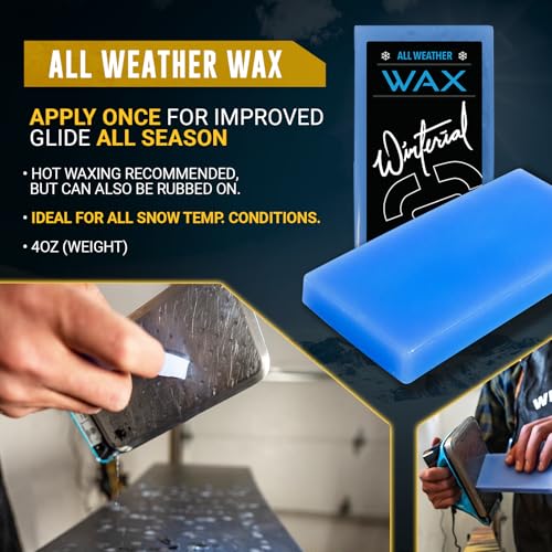 Winterial Snowboard and Ski Tuning Kit, with Iron, All-Temp Snowboard Wax, Angled Edge Tuner File, PTEX Rods and Wax Apron - Thumbnail 7