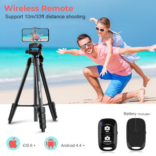 Image of UBeesize 64'' iPad Tripod for iPhone and Camera with Remote & Carry Bag