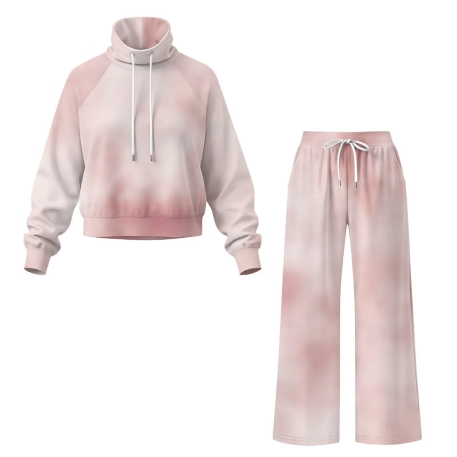 SEANATIVE 2-częściowa bluza z okrągłym dekoltem spodnie dresowe z szerokimi nogawkami pasujący zestaw oversize zestawy wypoczynkowe dla kobiet plus size dres