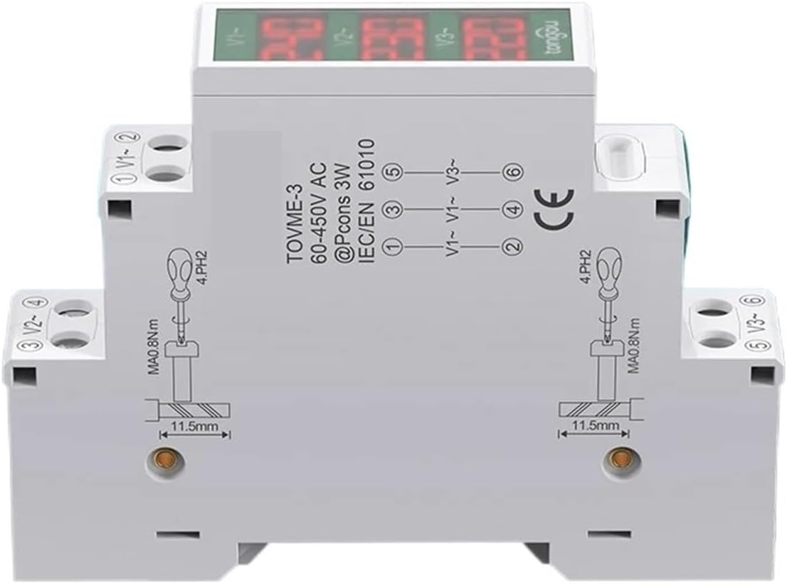 1pcs Voltage Meter Ac 60-450V Mini Modular Voltmeter Gauge Indicator LED Digital(1)