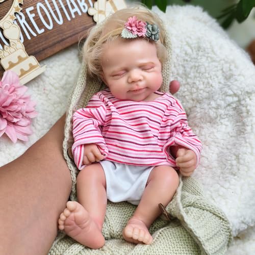 URMLHNRZ Lebensechte 30 cm Reborn-Babypuppe, Mädchen, Ganzkörper-Weichsilikon-Babypuppe, Keine Vinylpuppen, realistische Reborn-Puppen mit eingepflanztem Haar – Bild 7