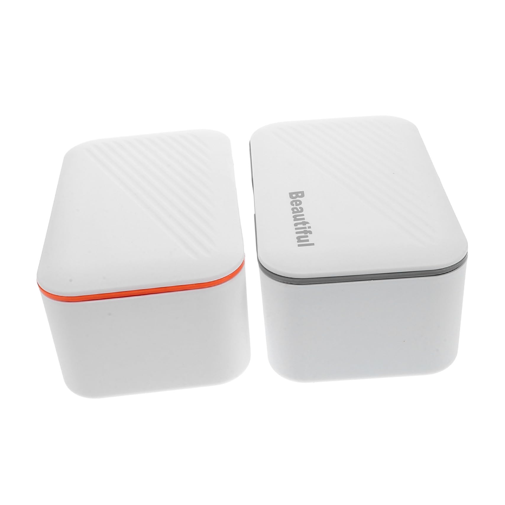 LABRIMP 2 Piezas Caja Dispensadora de Toallitas Húmedas Pequeña con Tapa Sellada Organizador Compacto para Pañuelos de Naranja y Gris Almacenamiento Portátil y Resistente al Polvo para