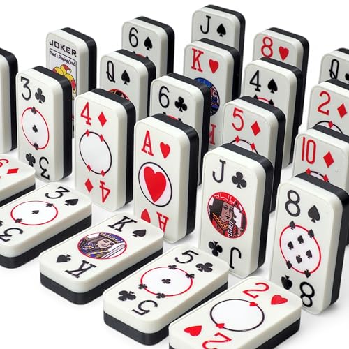 Cardian Poker Dominoes, cartas de poker duraderas plástico miniatura 2