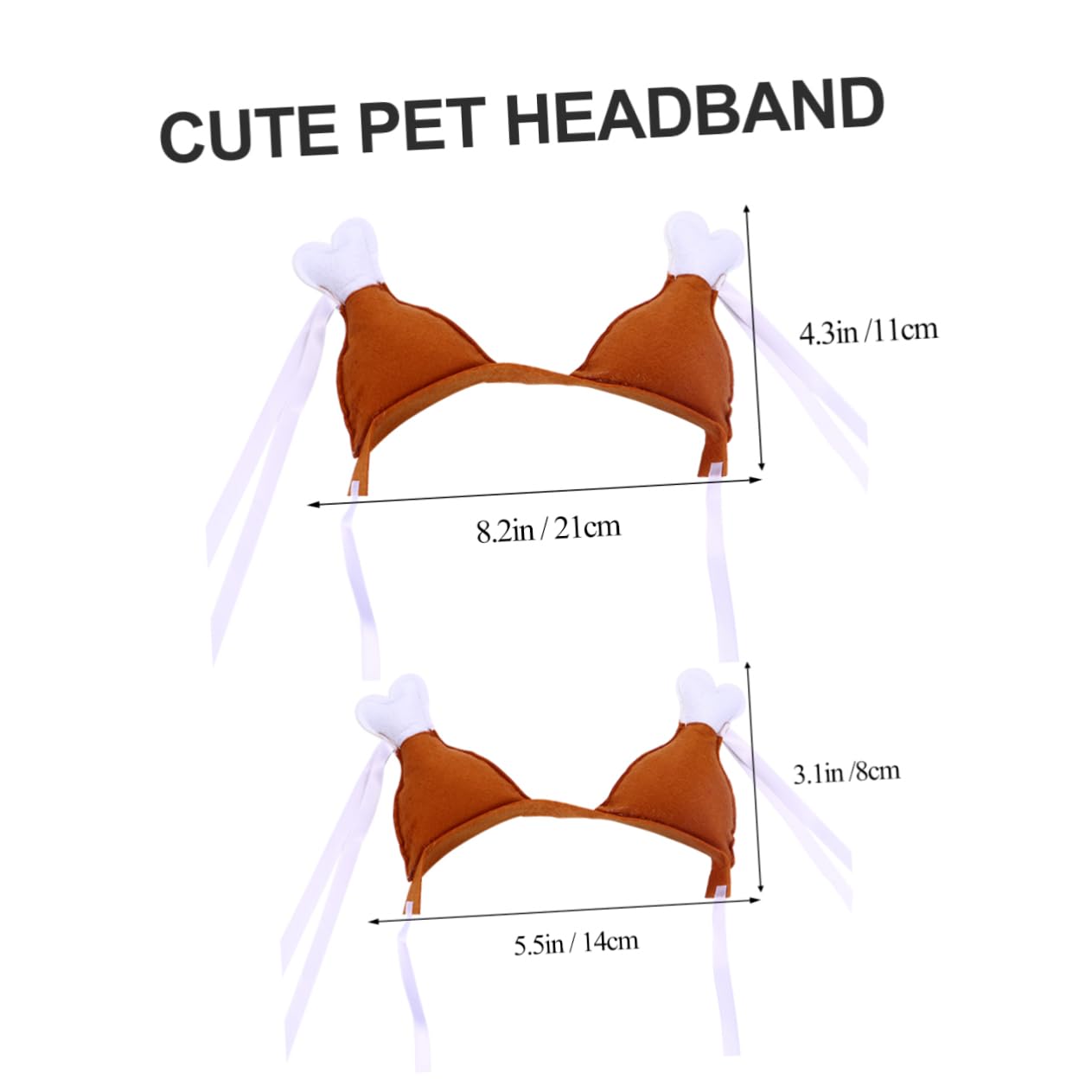 Balacoo 2pcs Chicken Leg Pet Hair Bands Creative Costume Accessories for Dogs Cats Fun Party Headbands for Holidays Special Events Durable Easy to Wear