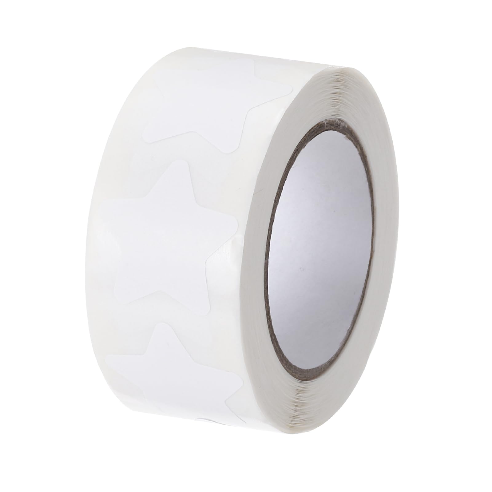 QUARKZMAN 1 Roll Star Stickers 1 Inch DIY Self-Adhesive PVC Labels for Notes, Greeting Cards, Gift Boxes, 500 Pieces/Roll White