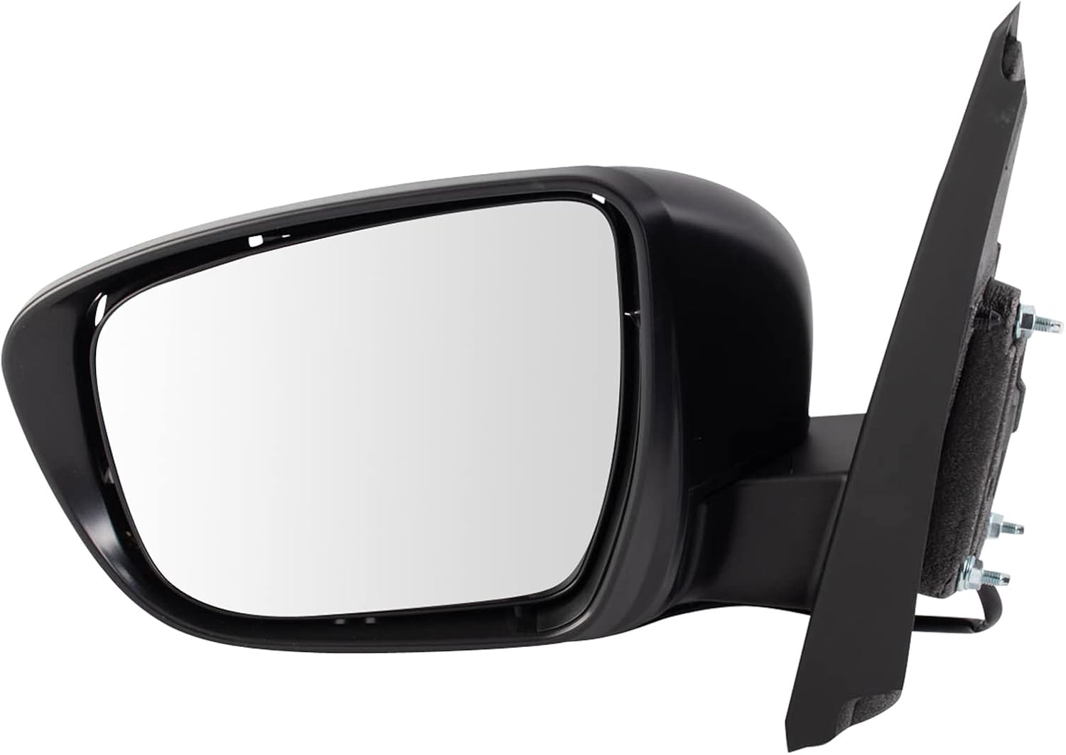 TRQ Driver Side Power Mirror without Heat without Blind Spot Indicator Smooth Black Compatible with 2022 2023 Nissan Frontier NI1320337