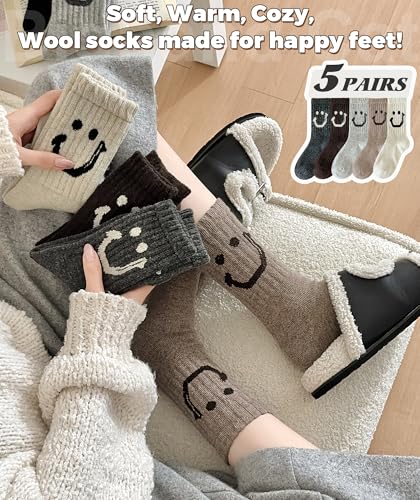 Image of IIG Winter Warm Wool Socks for Women Original Design Trendy Boot Socks Ideal Gift