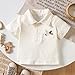 Freebily T-Shirt for Infant Baby Boys Short Sleeve Cotton Tees Toddler Summer Striped Embroidery Shirts Light Yellow 2-3 Years