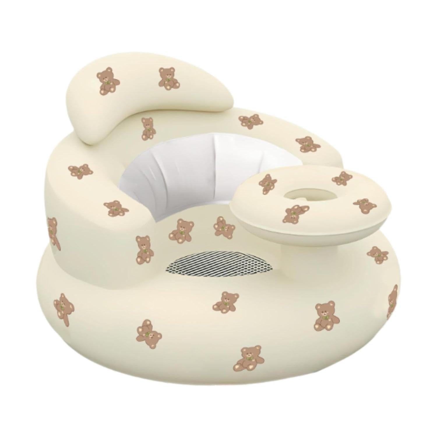 GNEY Inflatable Baby Sofa Seat with Built-in Air Pump | Soft & Safe PVC Baby Sitting Chair for Feeding, Playing & Learning | Breathable Design | Suitable for 3–36 Months Babies | Multi-Colour-image-5