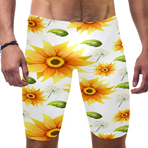Bañador de hombre antirozaduras con girasoles amarillos de playa