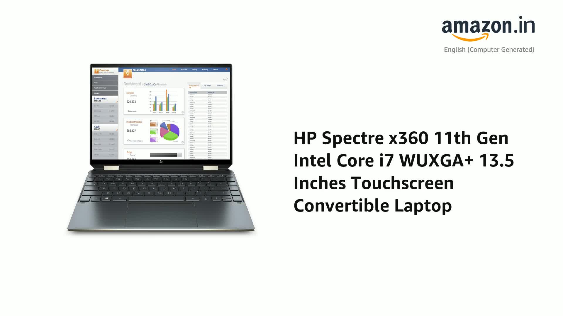 HP Spectre x360 11th Gen Intel Core i7 WUXGA+ 13.5 Inches (33 cm
