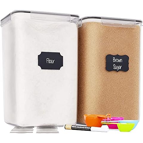 Chef's Path Extra Large Food Storage Containers with Lids Airtight (6.5L|220 Oz|2 Pack) for Flour, Sugar, Rice & Baking Supply - Airtight Kitchen & Pantry Bulk Food Storage for Kitchen Organization Cover