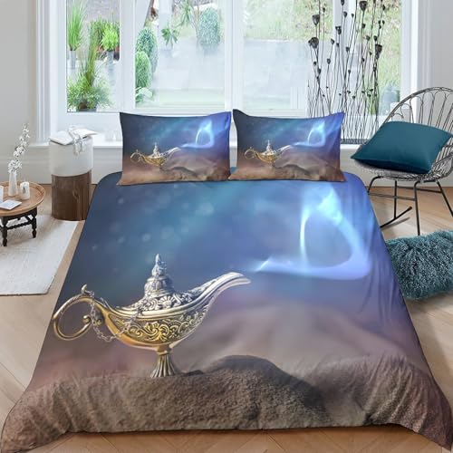 Linge de lit 3d magic lamp microfibre hypoallergique super king - 4
