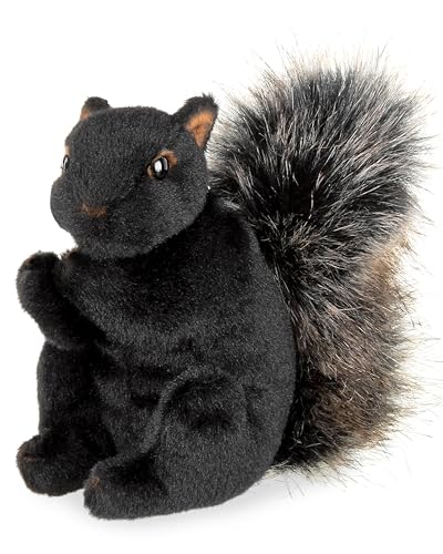 Bearington Acorn Black Plush Squirrel Stuffed Animal - 7' Realistic Soft Squirrel Toy for Kids - Cuddly, Adorable Woodland Creature Gift for Stuffed Squirrels Lovers and Collectors