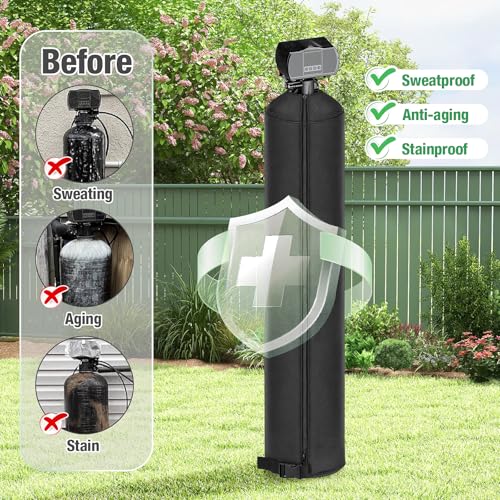 Water Softener Cover Outdoor,Neoprene Water Softener Sweat Jacket, Water Softener Tank Jacket with Secure Buckle Closure for All-Weather Protection-9''x48'' by Rilime - Image 4