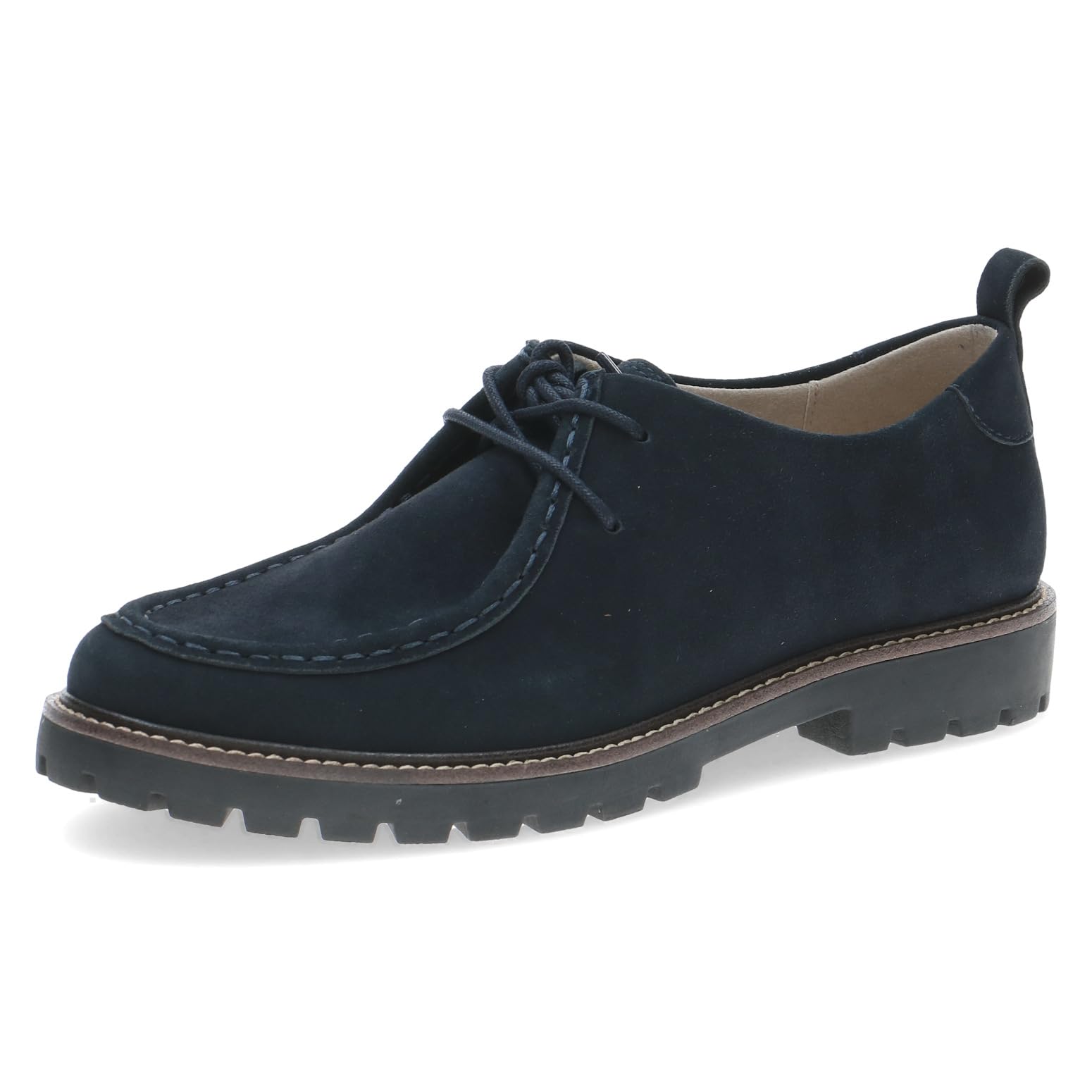 CAPRICE Women's Elegant Leather lace-up Shoes, Blue (Ocean Suede), 3.5 UK