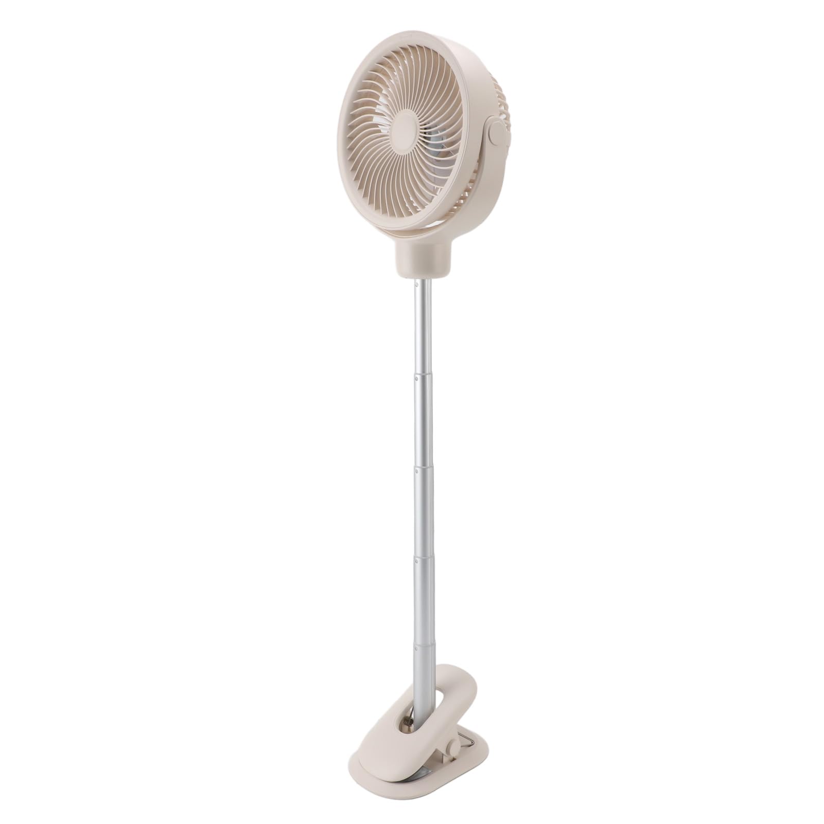 Pssopp Ventilatore da Scrivania Clip con Asta Telescopica, 4 velocità | Costruzione in ABS, PP e Lega di Alluminio, Batteria da 4000 MAh, Ricarica Type-C, Luce Notturna a LED, Oscillazione