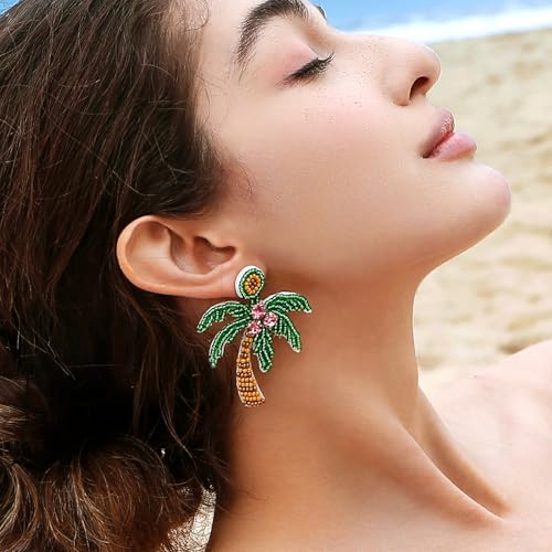 Bohemian Handmade Beaded Vacation Dangle Drop Earrings Summer Boho Beach Statement Jewelry for Women4