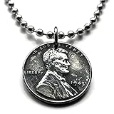 USA 1943 Steel Penny 1 Cent coin pendant necklace jewelry World War 2 Allies Victory Abraham Lincoln wheat steelie magnetic Americana New York New Jersey California Pennsylvania Florida Texas n001176
