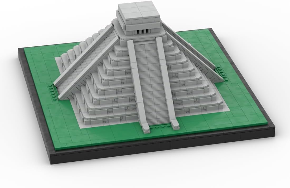 Famous World Architecture, Chichen Itza Pyramid Mayan Ruins Cultural Architecture DIY Assembly Toy Building Block Set (1423PCS), Type-6, 16543LD940LUS
