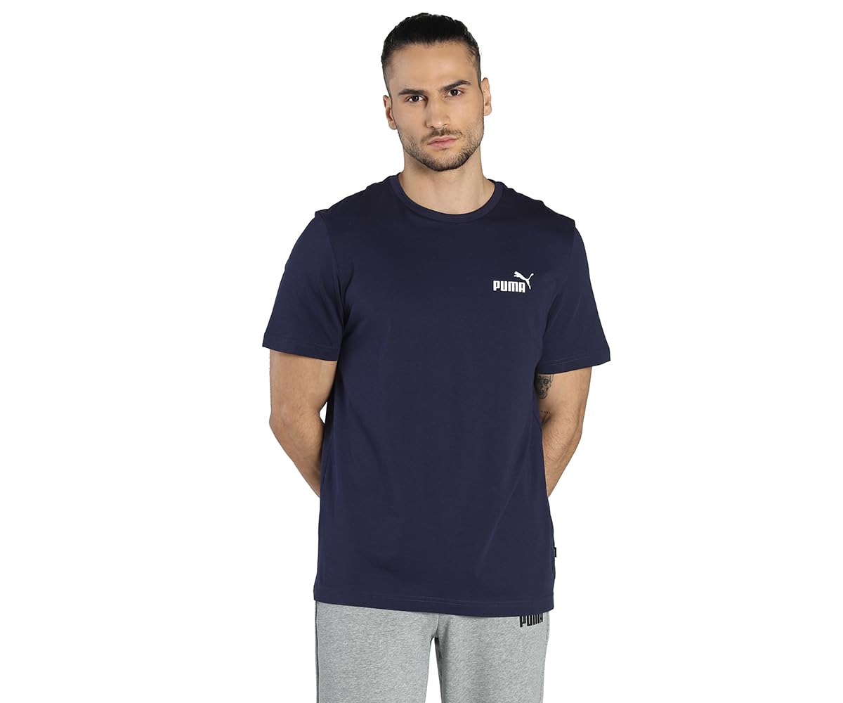 PUMA Mens Ess Small Logo Tee T-Shirt, Peacoat, XXL EU