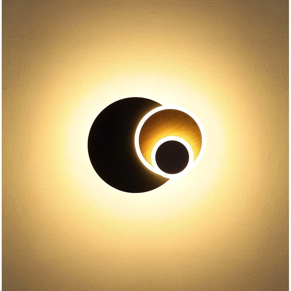 Wandleuchte Wandlampe Flurleuchte schwarz matt Holzoptik LED L 30 cm