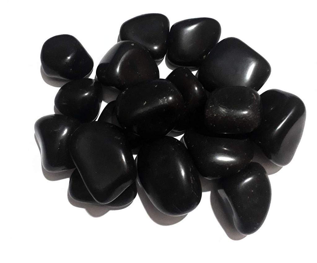 Farmers ChoicePolished Stone Marble Pebbles for Home Garden Aquarium Outdoor Decoration (Black, 10 KG.)
