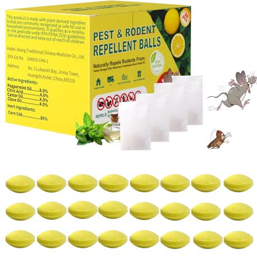 mouse rodent repellent peppermint oil lemon moth balls for rodents outdoor and indoor use deterrent rats squirrel mice repellent for carkitchenwarehouse 24 pack