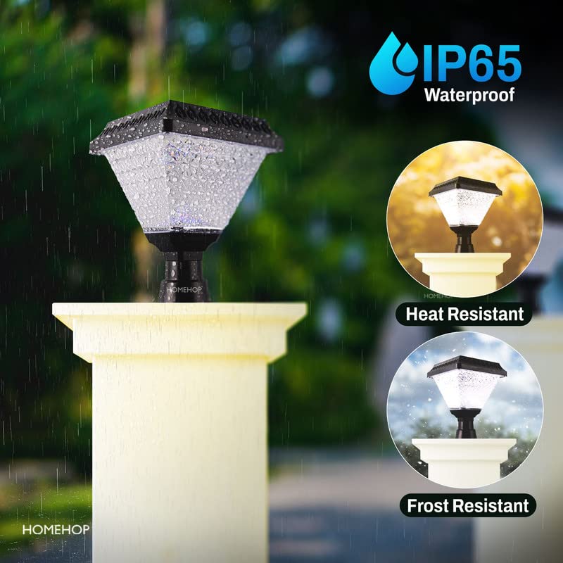 Homehop 10W Solar LED Main Gate Light for Home Garden Outdoor Waterproof Wall Pillar Lamp (ABS,RGB, Pack of 2)