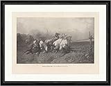  Biller Antik Bruciante stalla postale valacca Schreyer Cavalli Fuoco Animali Faksimile_E 17729