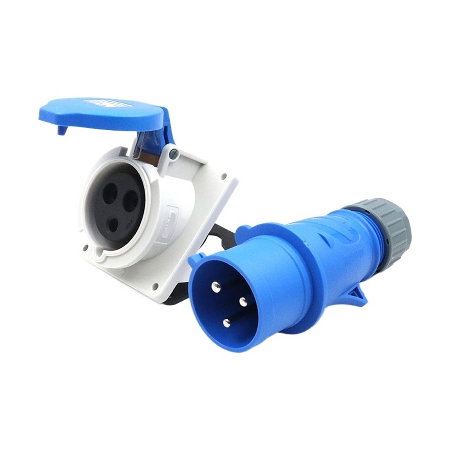 Conector de aviación TYP281 y enchufe industrial 32A de 3 hilos TYP231 empotrable