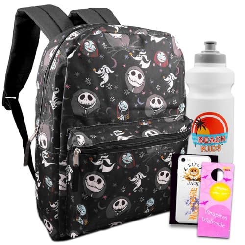Sac à dos L'Étrange Noël de monsieur Jack pour enfants avec gourde et autocollants