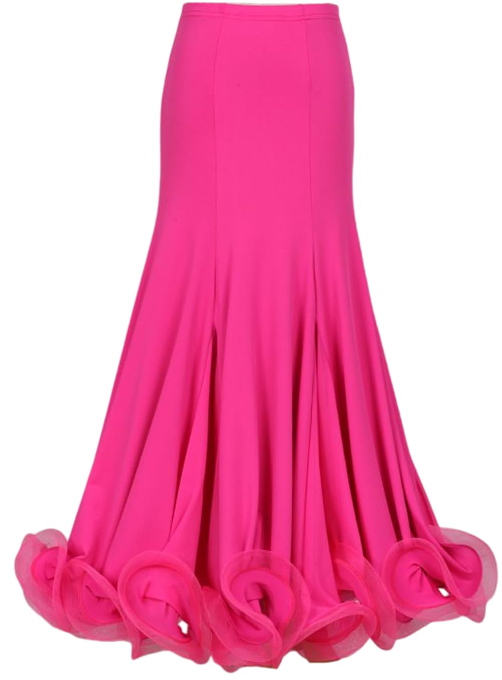 Jupe dansesalon élégante pour Femmes, Jupe Longue Course balançoire fête Curling en arête Poisson, Jupe Longue Danse Latine Standard Valse Flamenco Moderne