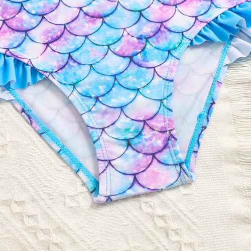 Image of HILEELANG Toddler & Little Girls' Long Sleeve Rash Guard Swimwear Set - UV Protection, 2-Piece Design, Fun Prints, 2-9 Years